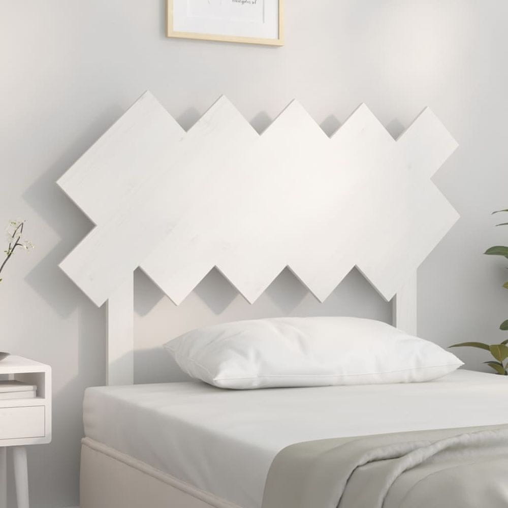 Vidaxl Čelo postele biele 104x3x80,5 cm masívna borovica